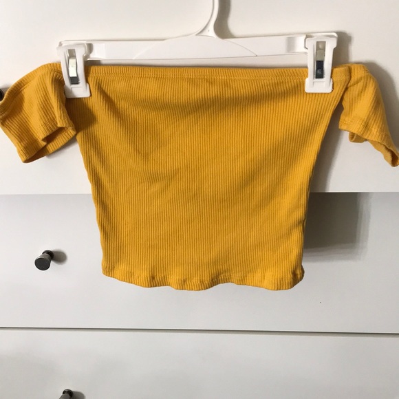 Tops - Mustard Yellow Strapless Top